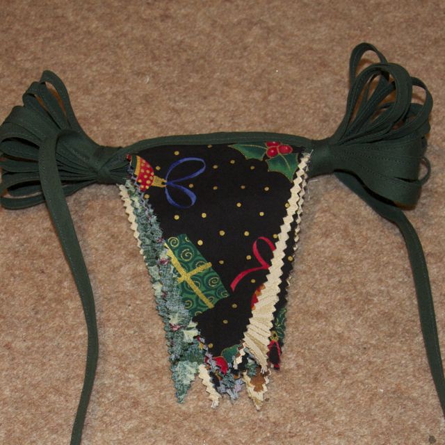 Bunting, folded for storage