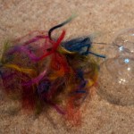 Teased apart wool fibres