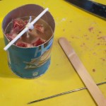 Chunk candle with poured wax