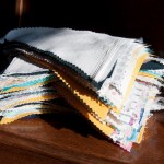 Bunting pennants, sorted into groups