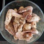 Chicken pieces in jerk marinade