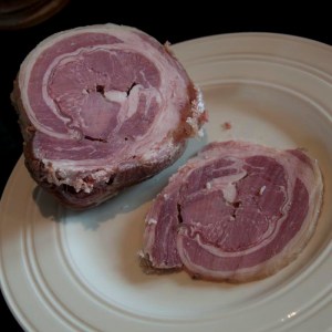 Cold sliced home-cured salt beef