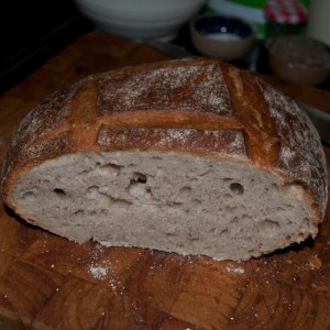 Sliced sourdough loaf