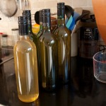 Filled bottles