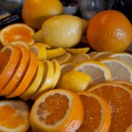 Sliced lemons and oranges
