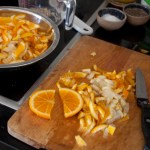 Finely sliced citrus fruit