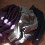 The 'donor' jumpers, before felting