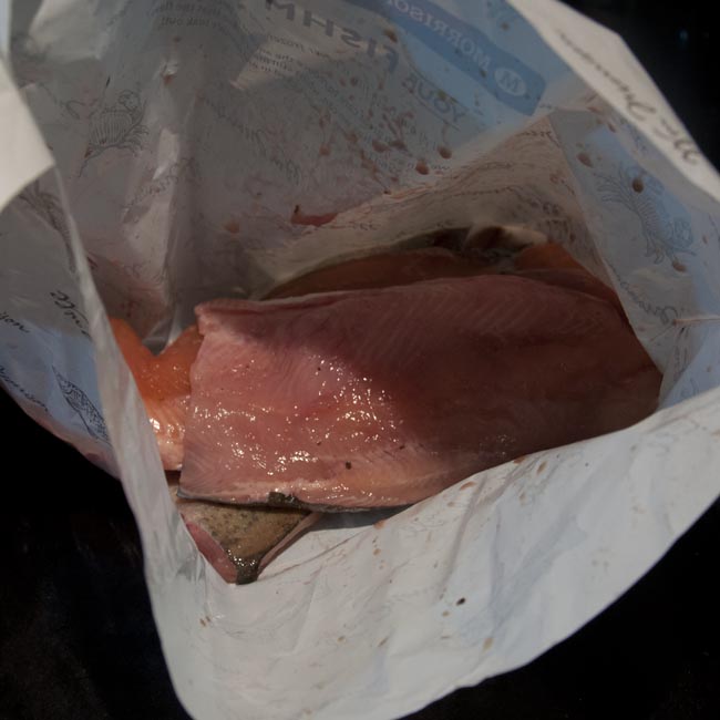 Badly filleted rainbow trout