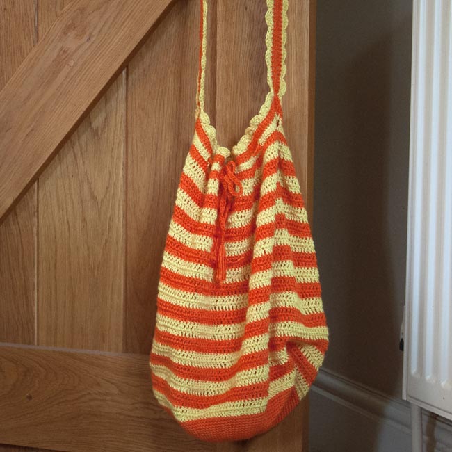 Fun crochet beach bag