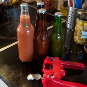 Seal bottles with crown caps