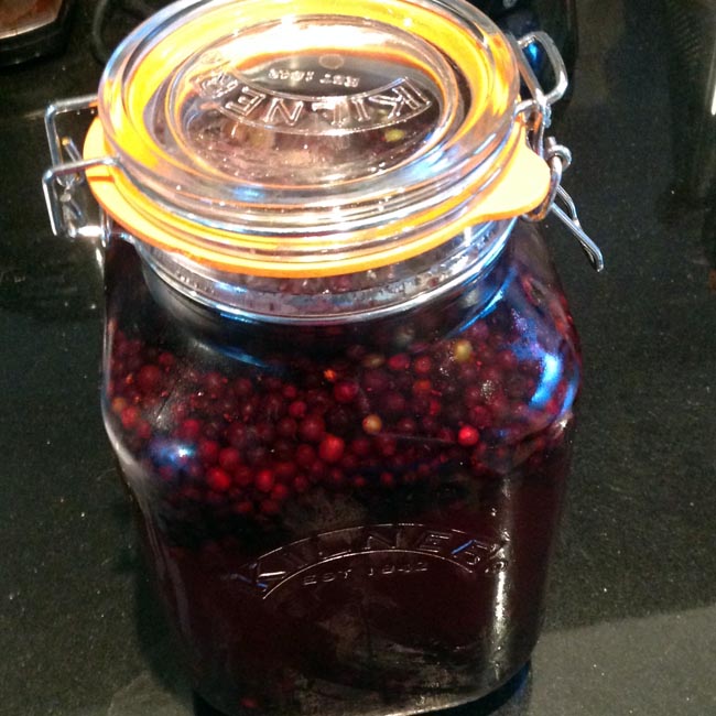 Elderberry vinegar infusing