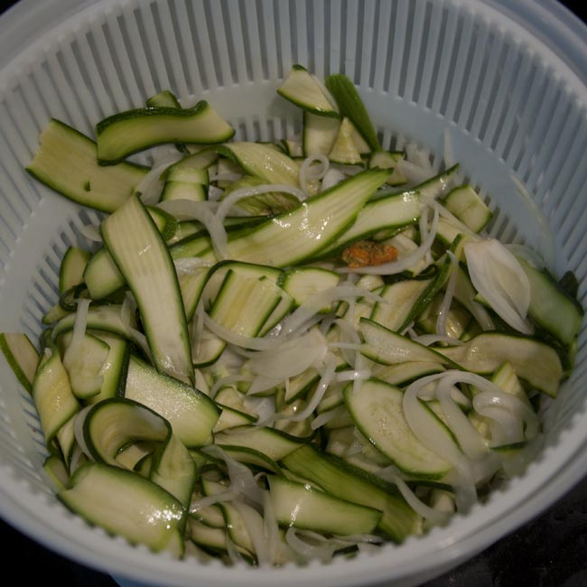 In the salad spinner