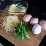 Ingredients - eggs with cheese