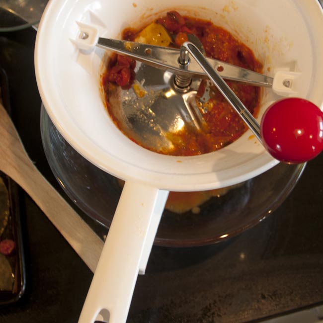 Pass through a mouli