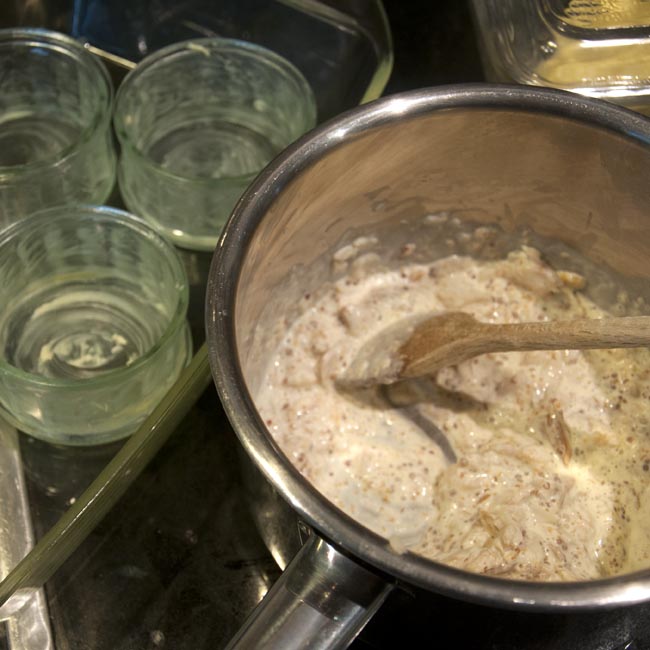 Combine cream with fish and mustard