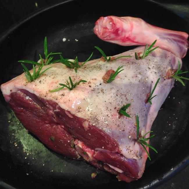 Lamb prepared for oven