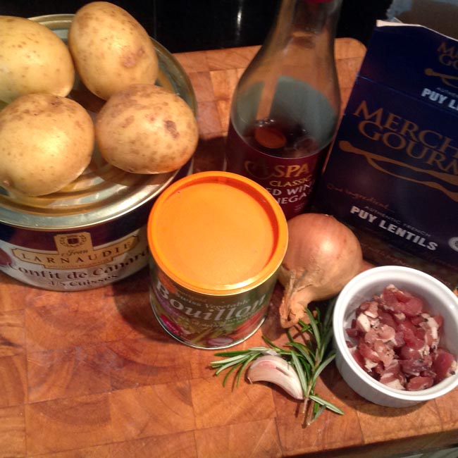 Braised lentils - ingredients