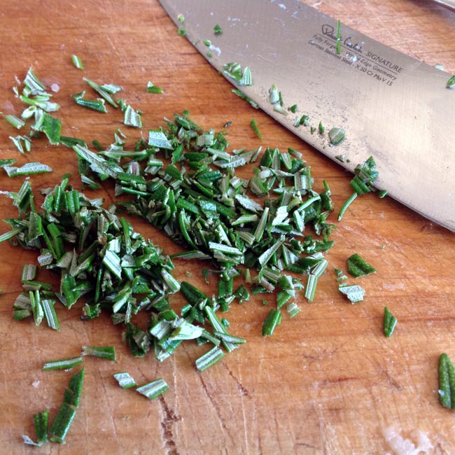 Chop rosemary