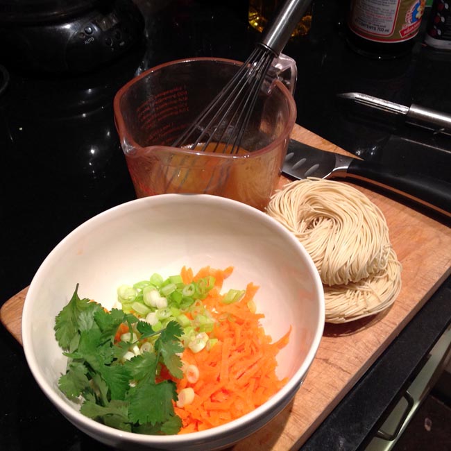 Prepared vegetables & dressing