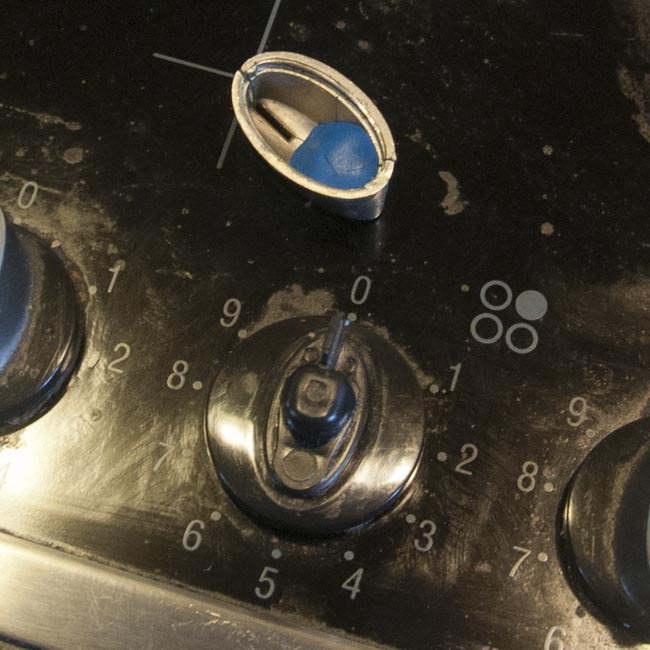 Blob of Sugru inside knob