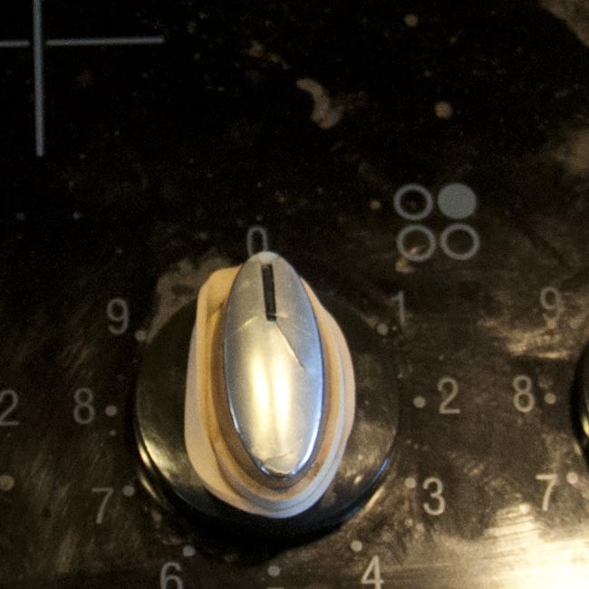 Hold knob tight and wait to cure