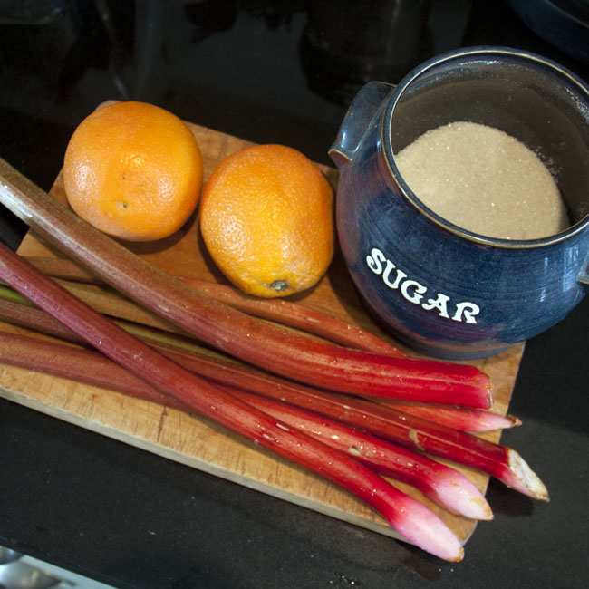 Rhubarb syrup ingredients
