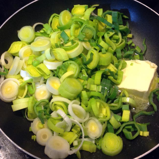 Slice & fry leeks