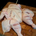 Make incisions into chicken
