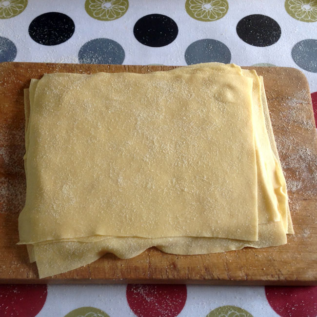 Finished pasta sheets