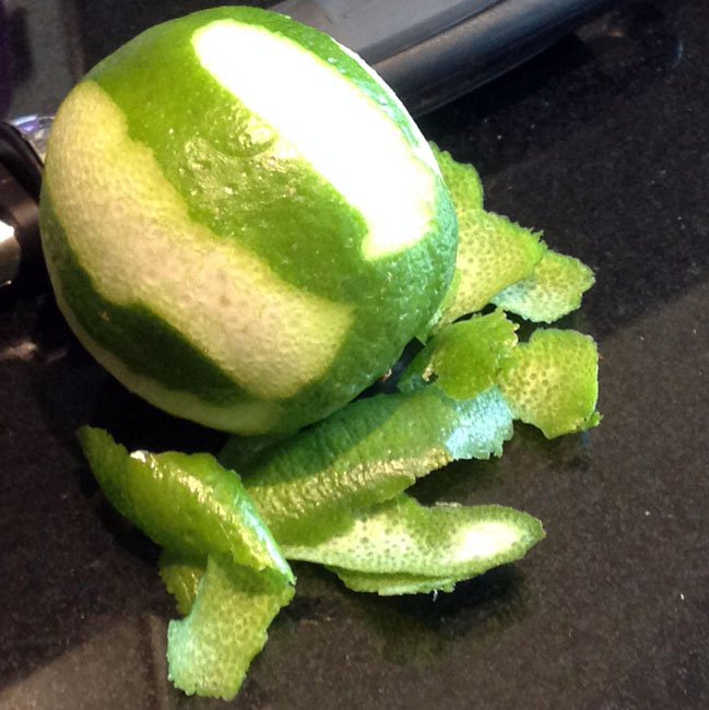 Peel lime zest