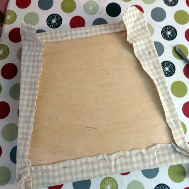 Then fix sides, maintaining desired tension